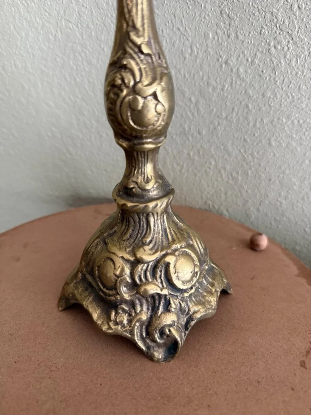 Vintage Solid Brass‎ Cast Rococo 5 Arms 12